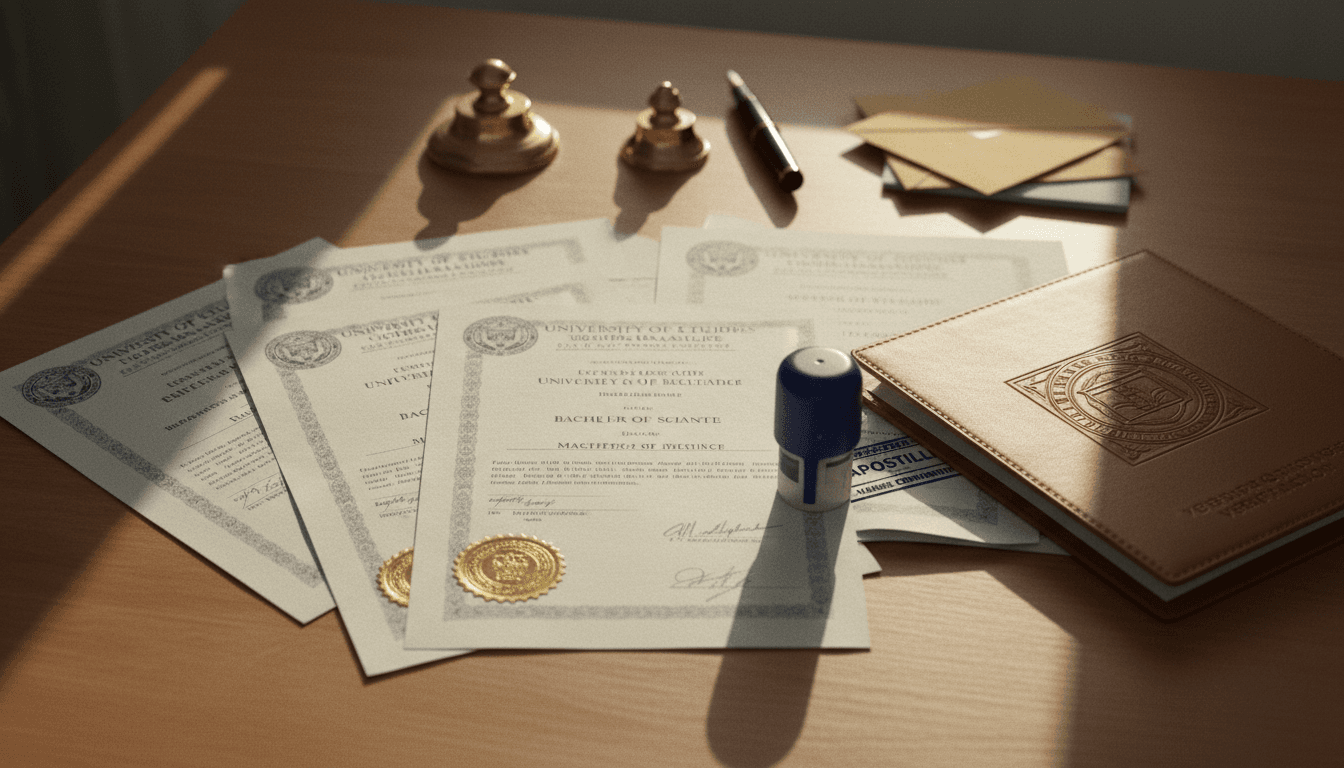 Títulos universitarios organizados para legalización internacional